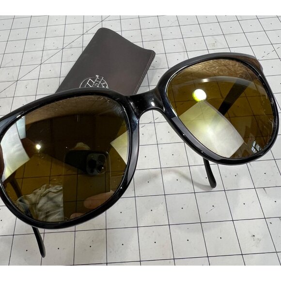 Vuarnet Pouilloux Cat Eye Sunglasses Black Frame Brown Lenses With Case - Picture 2 of 11